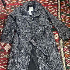 NWT Abercrombie Wool-Blend Belted Trench Coat